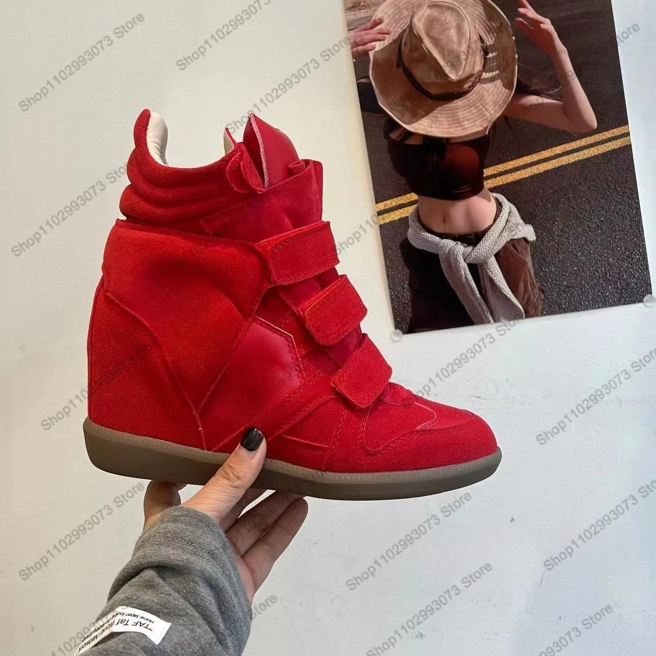 Women Hidden Wedge Heel High‑T - огляд і ціна Velcro Hook Loop