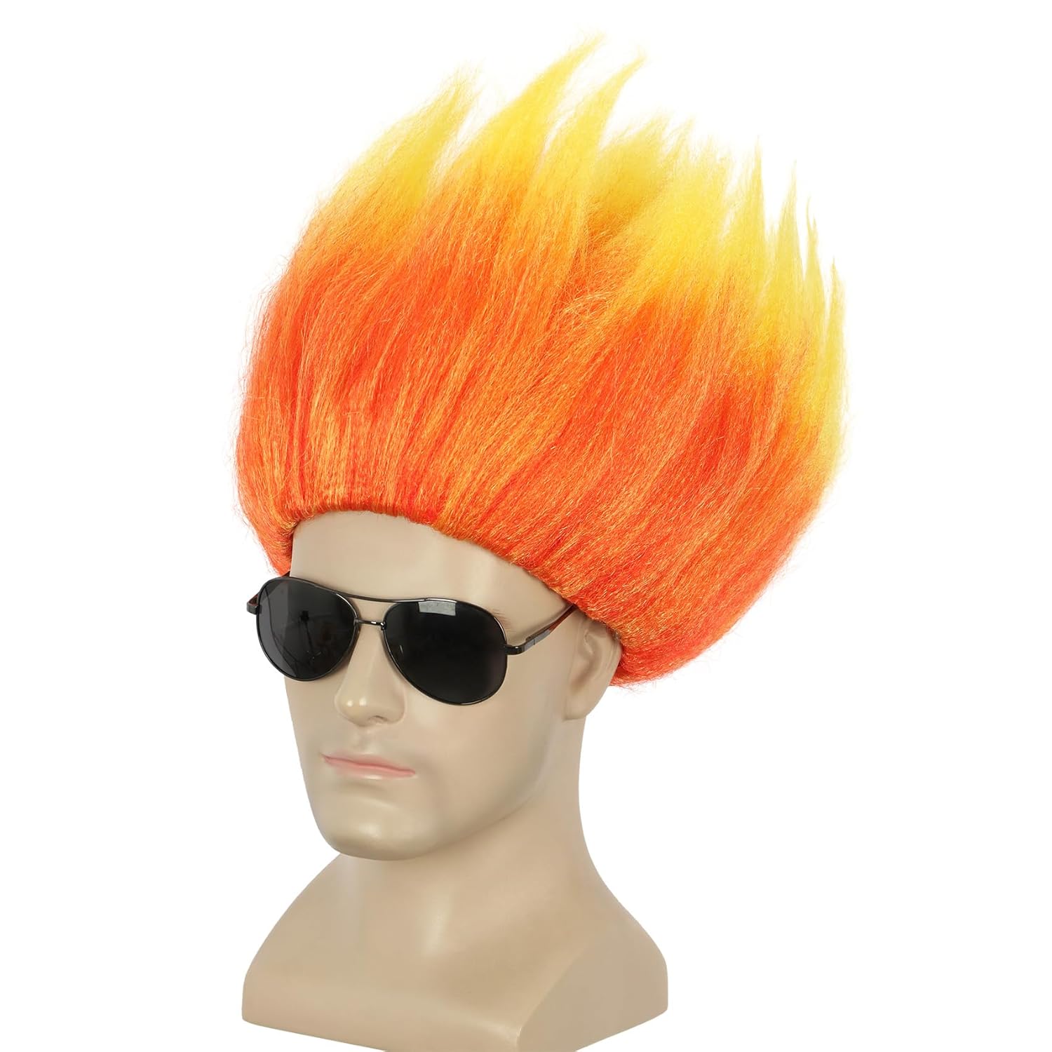 Short Orange Wig Spiky Anime W - огляд і ціна Cosplay Flame Prop